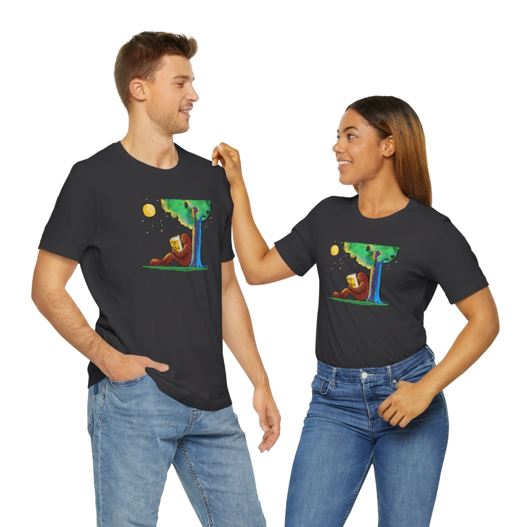 Bigfoot Reading How to Mingle Unisex Soft Cotton T-Shirt