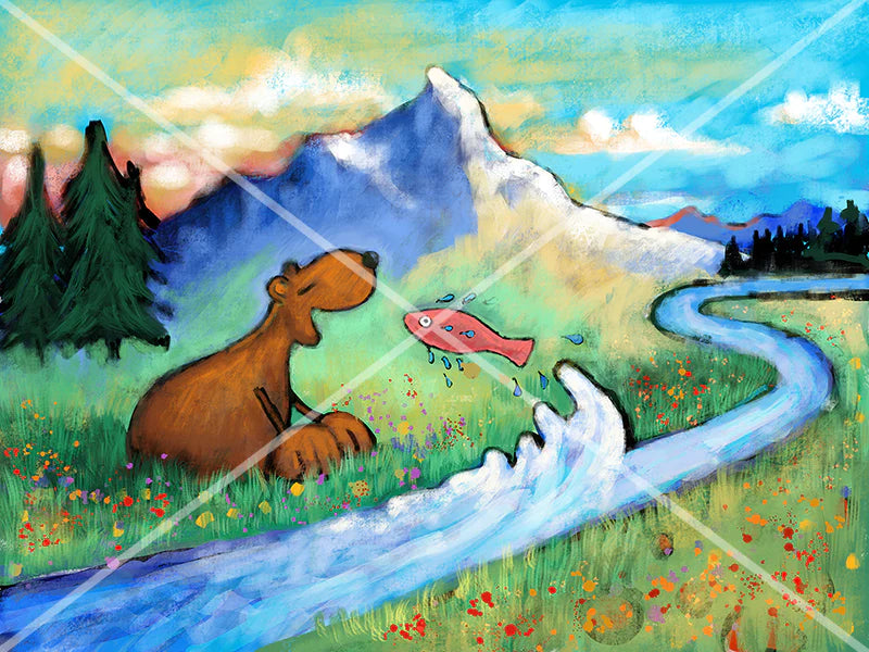 A Meditation on Perspective (Bear and Fish Version 2)