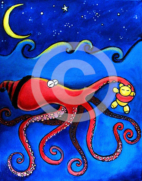 Bedtime Octopus Art
