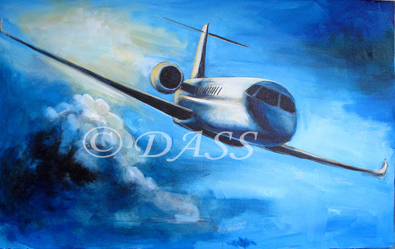 Gulfstream G650 36 x 48 x 1.5 in. original painting - Colorful Animal, Aviation, whimsical, Airstream, Quotes Art Kids, Pediatrics, Happy Art