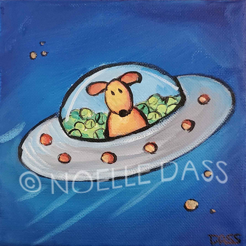 The Great Escape Series - Dog with Tennis Balls - 8x8x1.5 inches