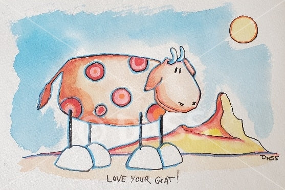Love Your Goat Original Watercolor