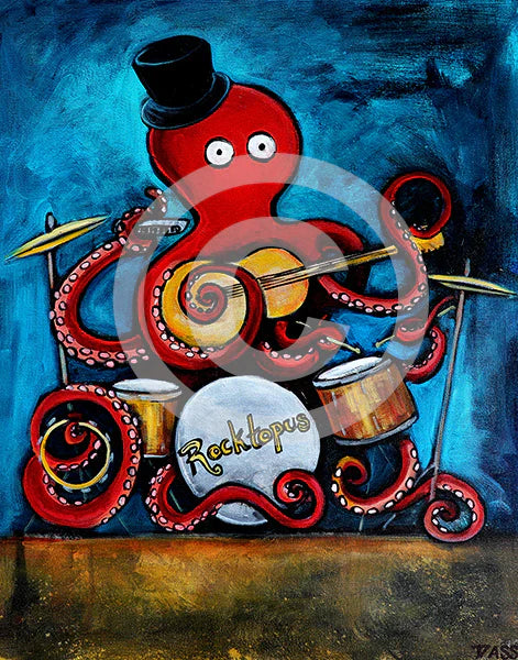 Rocktopus Octopus Musician Art