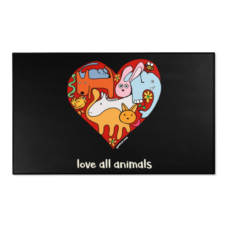 LOVE ALL ANIMALS Chenille Area Rugs | Doggie Lama