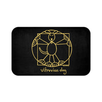 Vitruvian Dog Da Vinci Black Plush Bath Mat