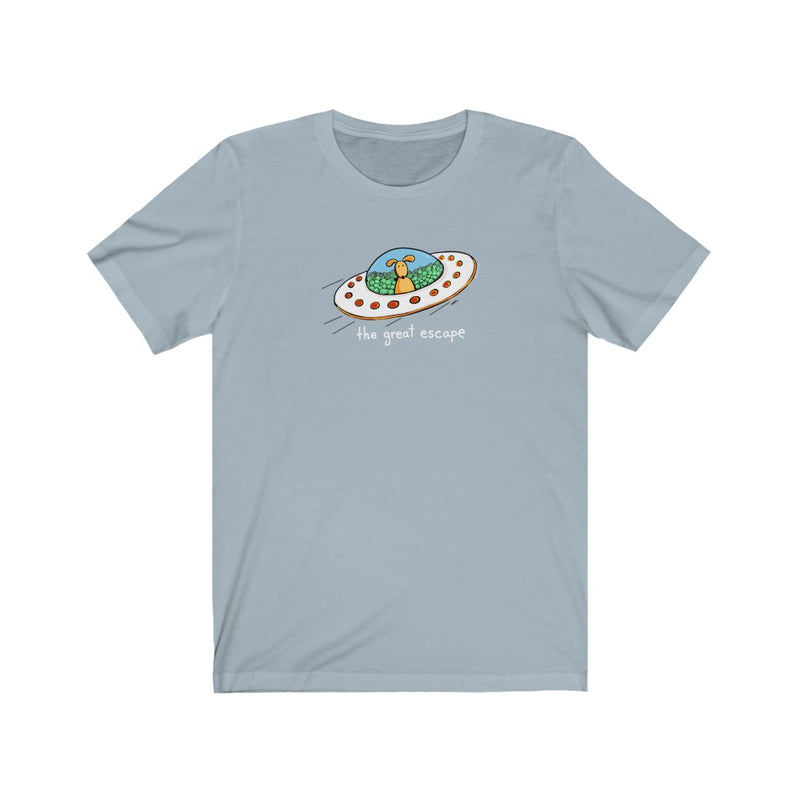The Great Escape Dog in UFO Unisex Soft Cotton T-Shirt