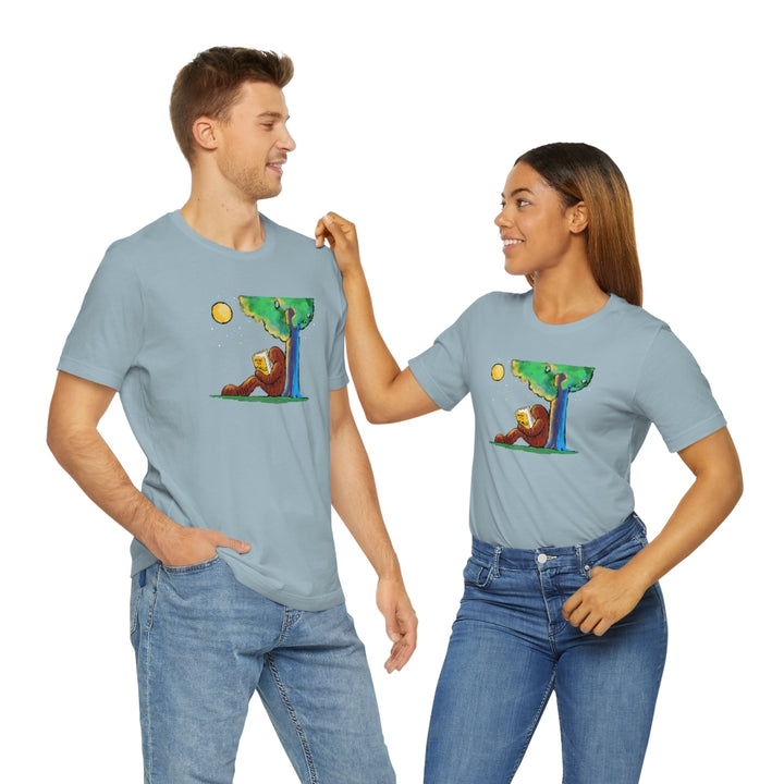 Bigfoot Reading How to Mingle Unisex Soft Cotton T-Shirt