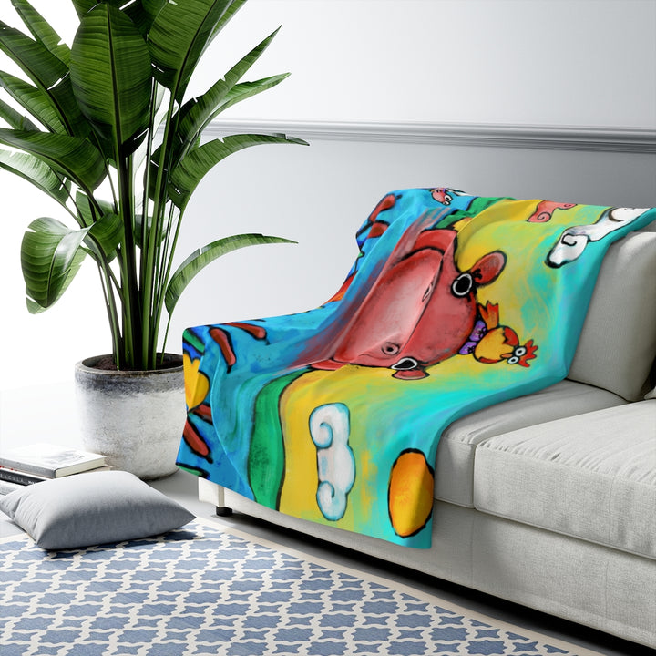 Hippo and Friends Sherpa Fleece Blanket