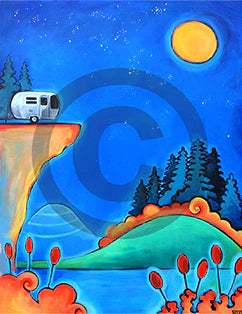 The Road Less Traveled Camping Airstream Art