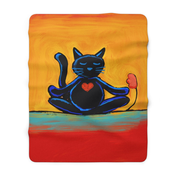 Cat Zen Sherpa Fleece Blanket