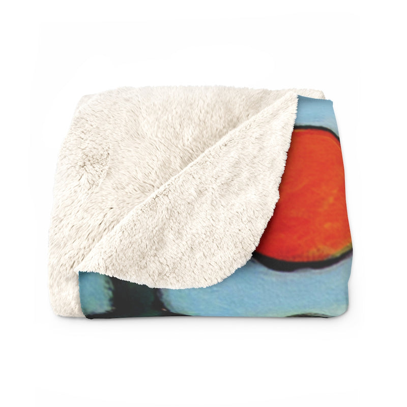 Lazy Birds in Woods with Cabin Sherpa Fleece Blanket