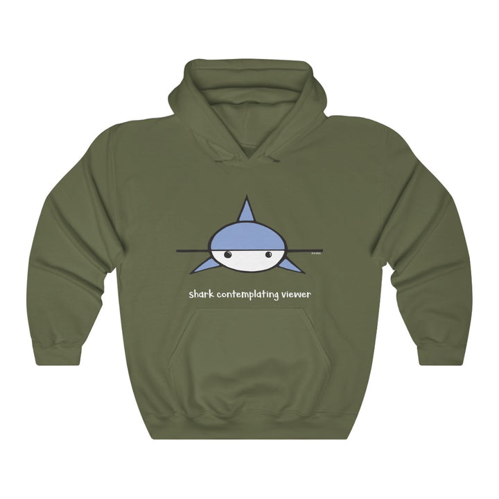 Shark Contemplating Viewer Unisex Hooded Sweatshirt