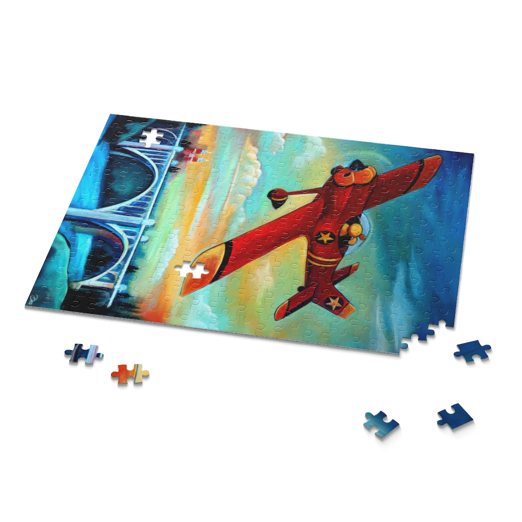 Pilot Dog Over Spokane Puzzle (120, 252, 500-Piece)