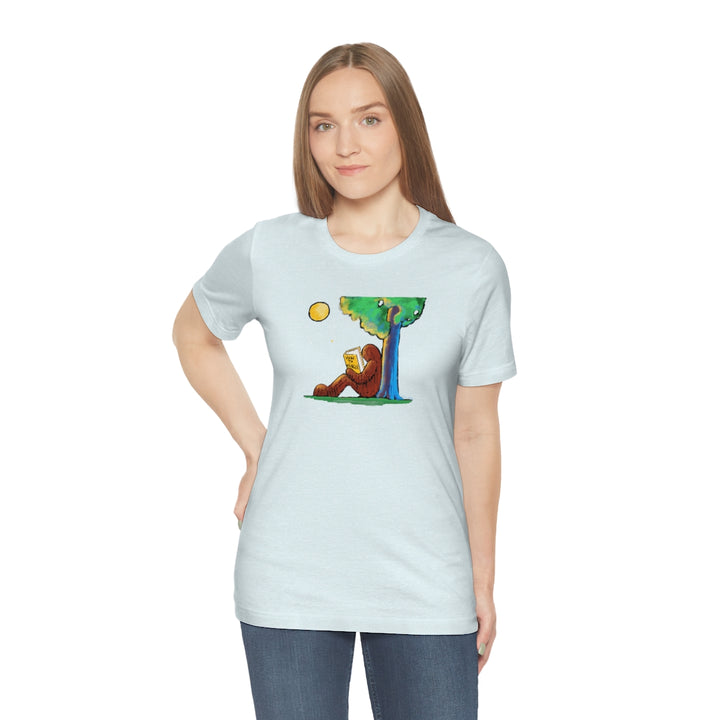 Bigfoot Reading How to Mingle Unisex Soft Cotton T-Shirt