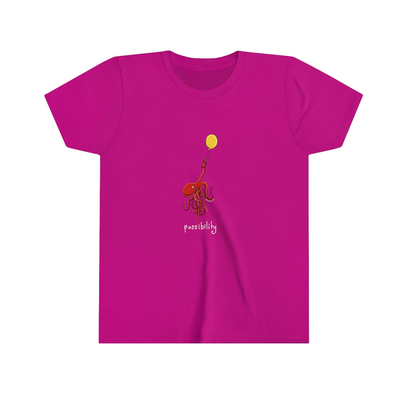 Youth Possibility Octopus holding balloon Short Sleeve Tee