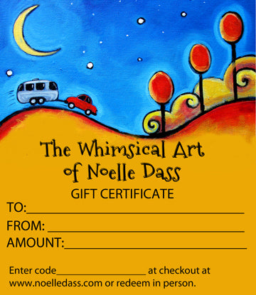GIFT CERTIFICATES - Colorful Animal, Aviation, whimsical, Airstream, Quotes Art Kids, Pediatrics, Happy Art