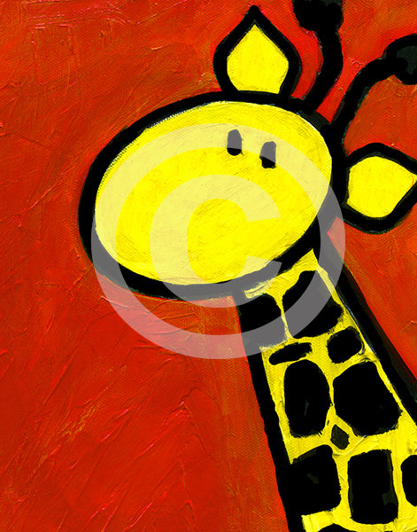 Portrait of a Giraffe - Colorful Animal, Aviation, whimsical, Airstream, Quotes Art Kids, Pediatrics, Happy Art