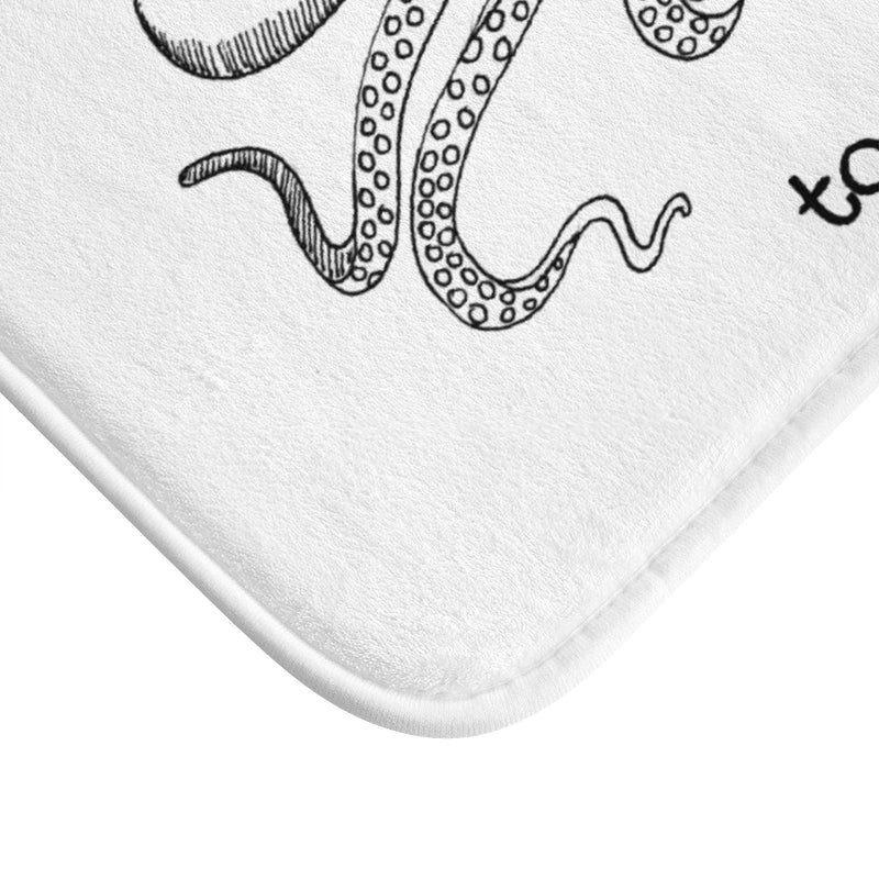Be Kind to Cephalopods (Octopus) White Plush Bath Mat