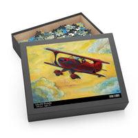 Fun in the Sky Pitts Red Biplane Pilot Dog Puzzle (120, 252, 500-Piece)