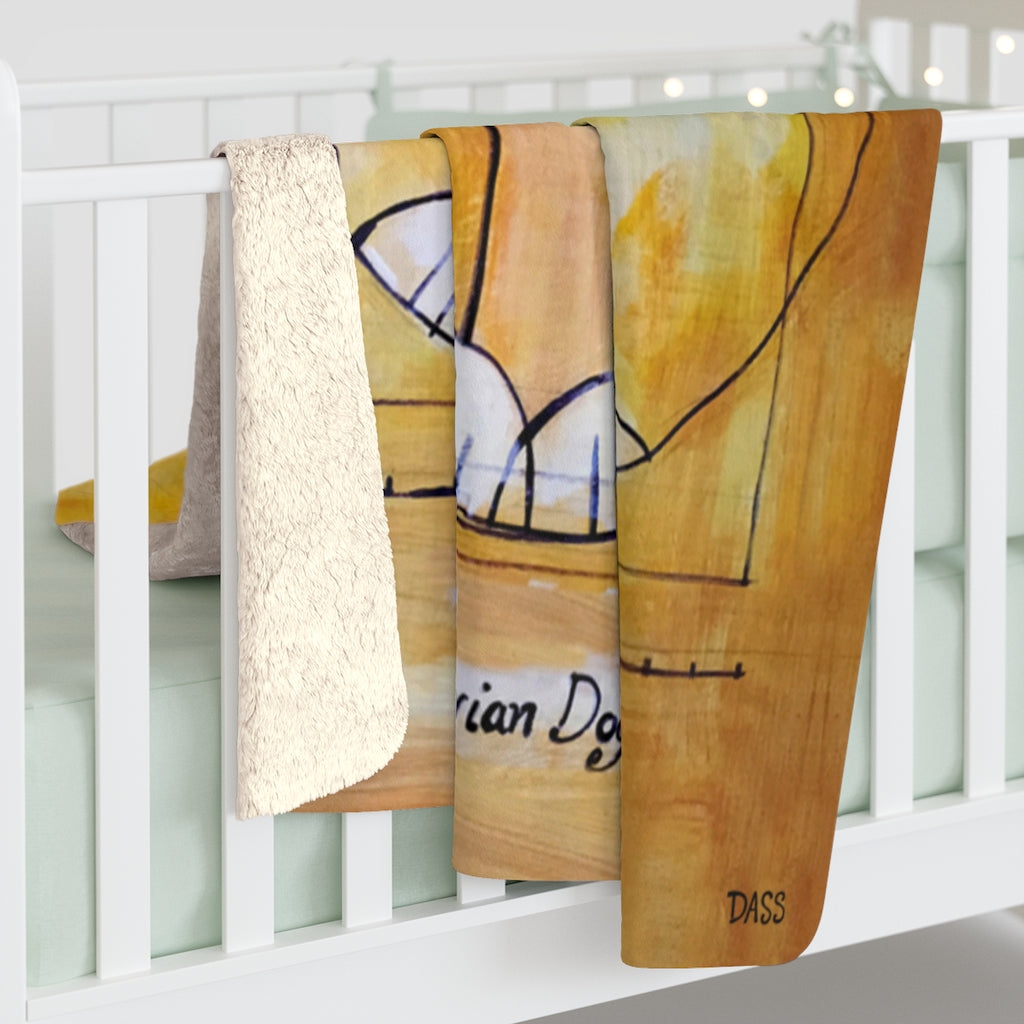 Vitruvian Dog Sherpa Fleece Blanket