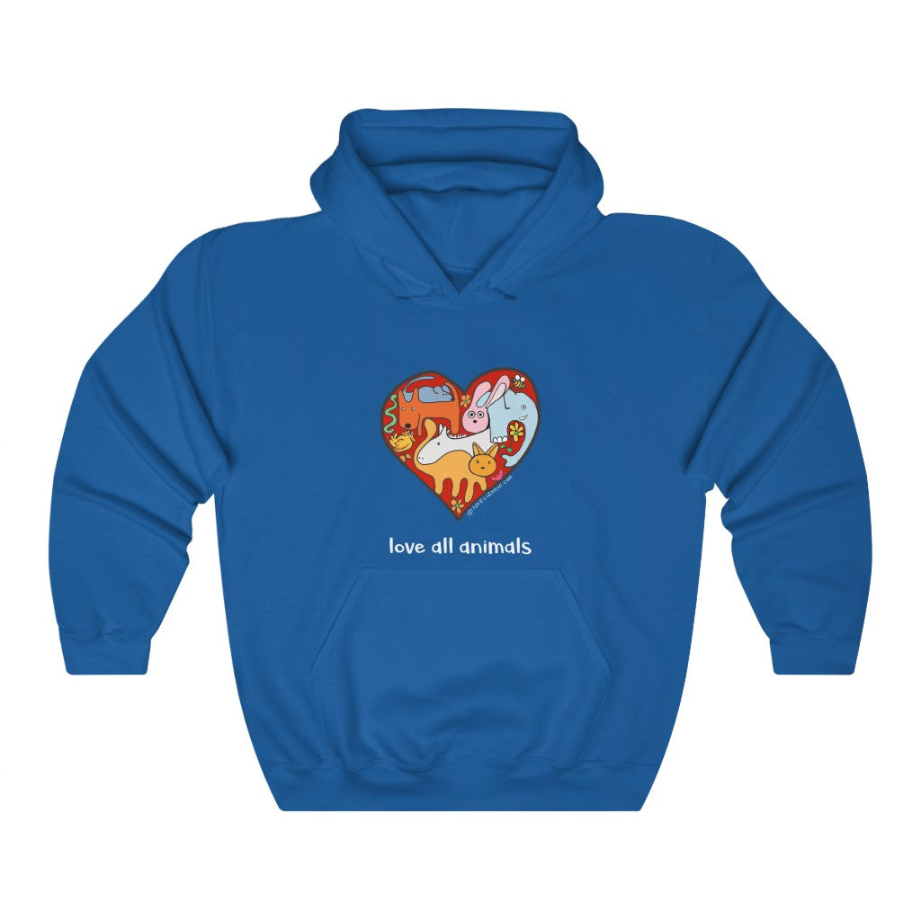 Love All Animals Unisex Hooded Sweatshirt
