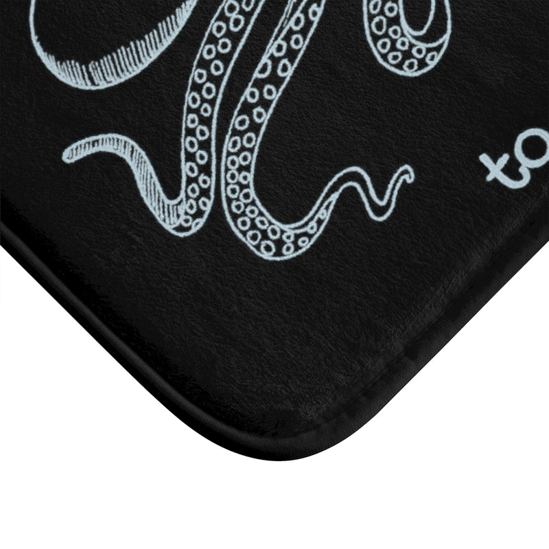Be Kind to Cephalopods (Octopus) Black Plush Bath Mat