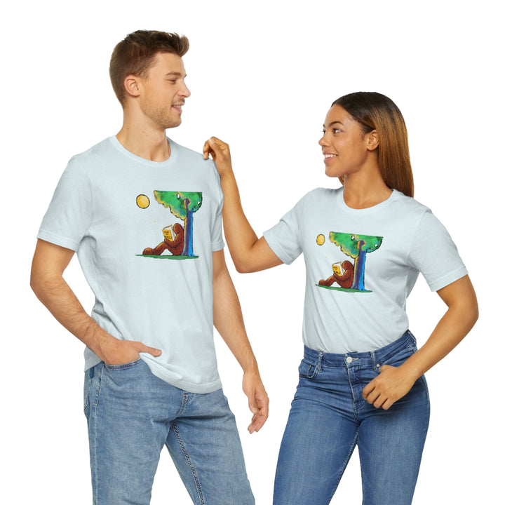 Bigfoot Reading How to Mingle Unisex Soft Cotton T-Shirt