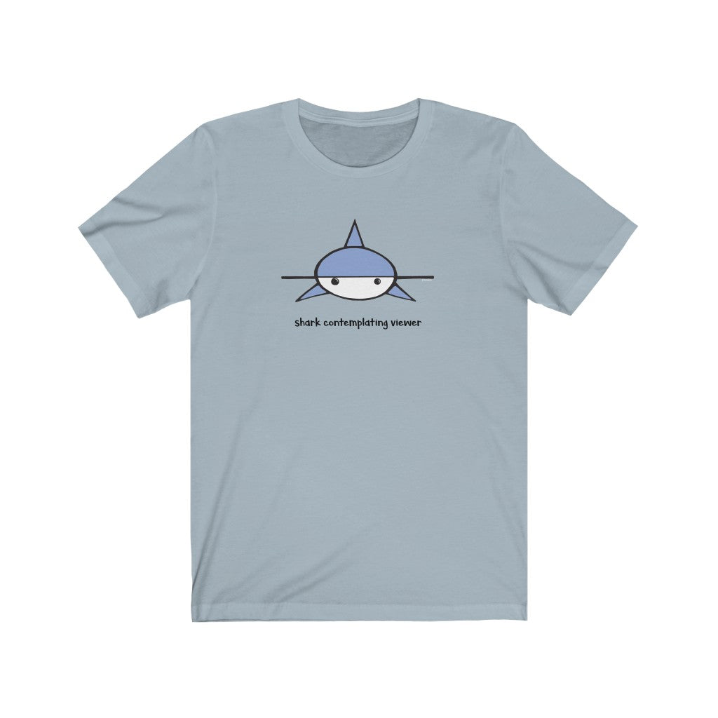 Shark Contemplating Viewer Unisex Soft Cotton T-Shirt