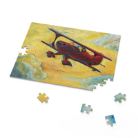 Fun in the Sky Pitts Red Biplane Pilot Dog Puzzle (120, 252, 500-Piece)