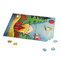 Happy Birds with Cabin in the Woods Puzzle (120, 252, 500-Piece)