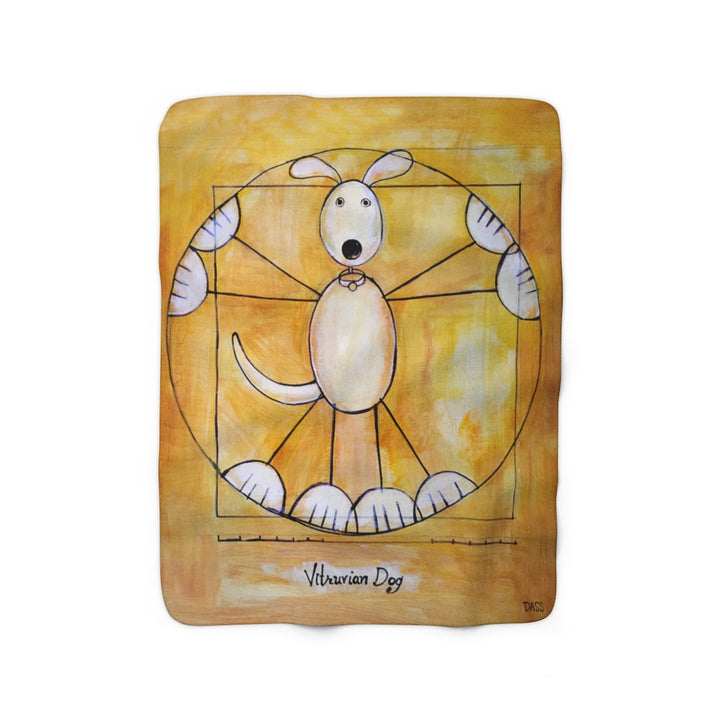 Vitruvian Dog Sherpa Fleece Blanket
