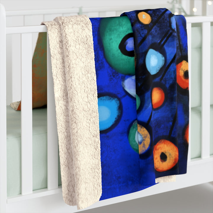 Peacock Wooing Chicken Sherpa Fleece Blanket