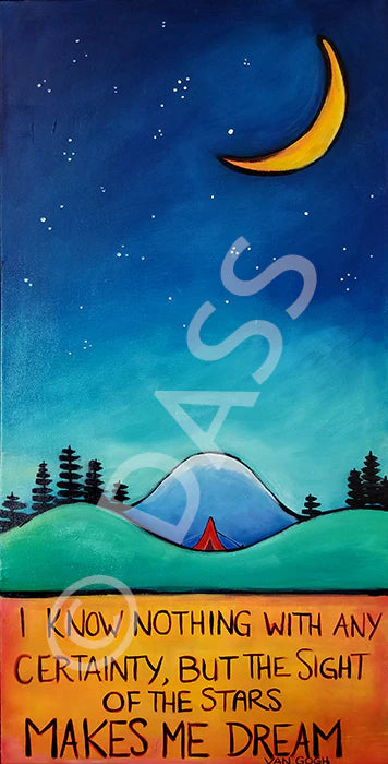 Red Tent Stars Make Me Dream Canvas Giclee